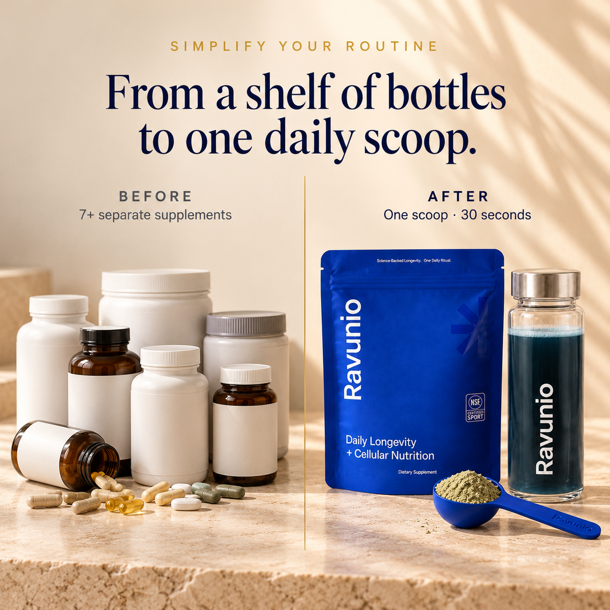 From a shelf of bottles to one scoop