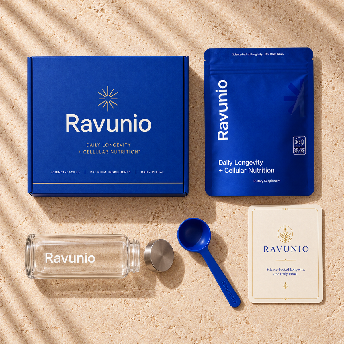 Everything in the Ritual Kit: box, pouch, bottle, scoop and card